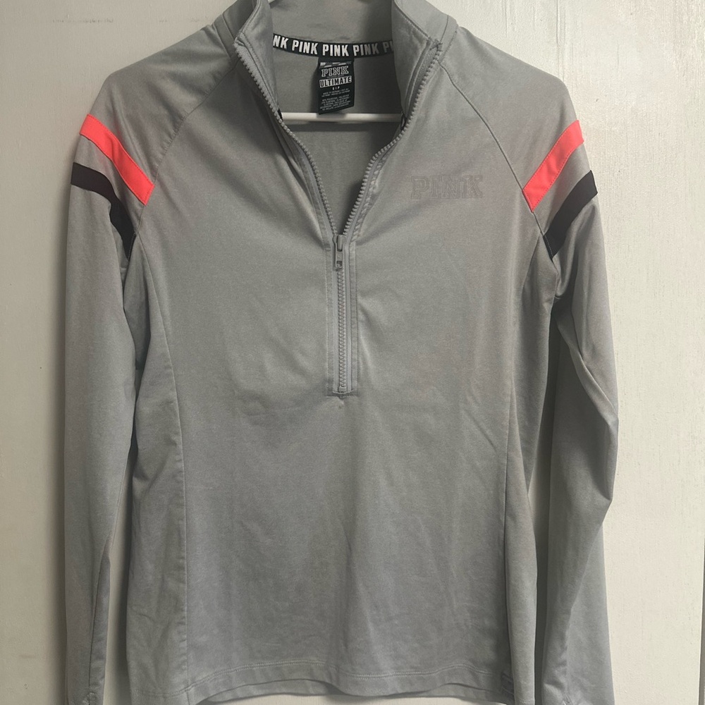 PINK Victoria's Secret Gray Pullover with Black Trim